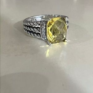 David Yurman petite Wheaton ring size 5.5 lemon citrine